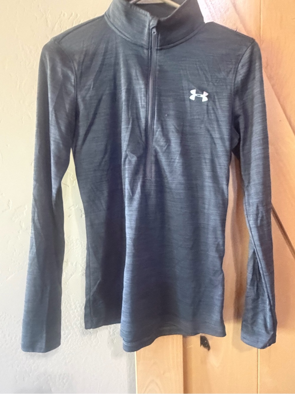 Under Armour Charcoal Black Heather Quarter-Zip Mock Neck Pullover